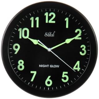 SaFaLWooden Night Glow Clock (Black, SQNG 101)