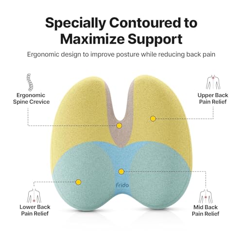 Image of Memory Foam Car Seat Back Support, Orthopedic Lumbar Back Rest for Back Pain Relief, Back Support Pillow for Office ChairCarBack Support Pillow,-Seat Cushion (Grey, FD Back Rest for Chair)
