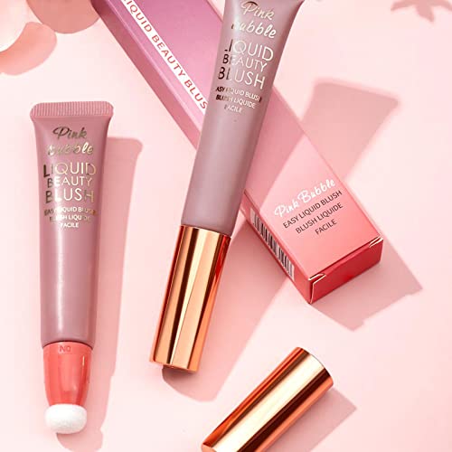 Hosaily Liquid Blush Beauty Wand With Cushion Applicator, Natural Matte Finish Liquid Cheek Blush Stick Creamy Smooth Blendable Blush Rouge Cream Blush Contouring Face Blush Makeup (3#) #TOP6