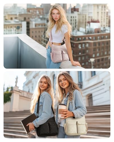 BAGSMART Nylon Crossbody Bags for Women, Handbags Shoulder Purses for Women, Travel Tote Bag with Multi Pockets4