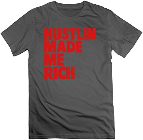 Xxxx-large Hustlin Made Me Rich Print And Let You Handle It Styling Men Gray T-shirt
