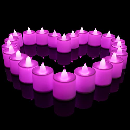 Little ants Lot de 24pcs Bougies LED à Piles sans Flamme, Réaliste et Bright, LED Lumières de Thé - Fausses Bougies électriques pour Votive, Table Party Anniversaire Mariage Noël Arbre de noël Rose