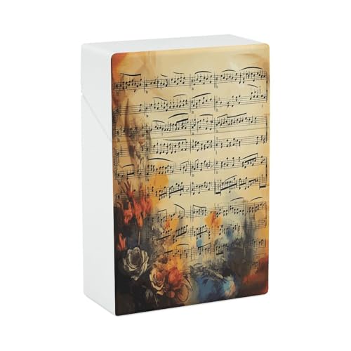 Estuche de plástico vintage con forma de nota musical, tamaño normal, para 20 cigarrillos, funda protectora para exteriores.