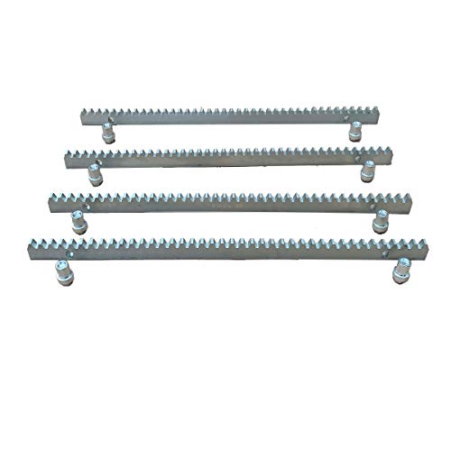 Lfhelper 4Pcs 0.5M Metal Gear Rack 2M Length in Total, 10mm Heavy Duty Slide Door Replacement Gear Racks for Sliding Gate Opener