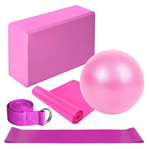 Lixada Yoga Blocks,Yoga Ball Chair,5Pcs Yoga Equipment Set Include Yoga Ball Stretching Strap Resistance Loop Band Exercise Band(Optional)