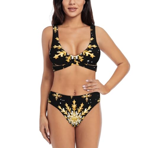 Maillot de bain 2 pièces flocon doré parfait pour vos journées spa