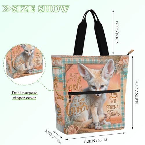 Bolsa de libro de fennec fox resistente a arañazos con cremallera 4