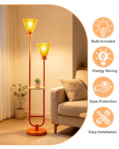 Image of Lightdot Globe Floor Lamp with LED Bulbs Included, Dimmable Floor Lamps,Unique Modern Standing Tall Lamp for Bedroom Living Room /Sofa Beside /Corner Decor-Gold