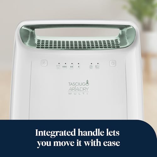 De’Longhi Tasciugo AriaDry - Portable Home Dehumidifier with 3-Action Filtration System, 12L/Day Moisture Removal, Laundry Function, Mould Absorber, Quiet, White (DEX212SF) - Image 5