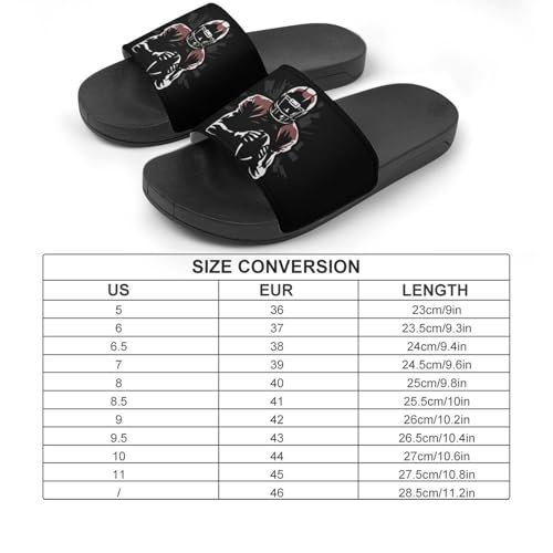 American Football Player PVC Slippers Sandals for Women Men Open Toe Soft Cushioned Non-Slip Sandal for Indoor Outdoor2