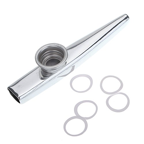 KKmoon Kazoo Liga De Alumínio De Metal com 5 pcs Flauta Diafragma Presente para Crianças Amantes de