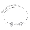 S925 Sterling Silver Frog Heart Anklet Ankle Foot Bracelet for Women