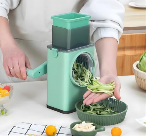 Green Vegetable Chopper Multi-Function Dicer Slicer Stainless Steel Tool by ANCHOR LANE - Used condition - US$17.55
