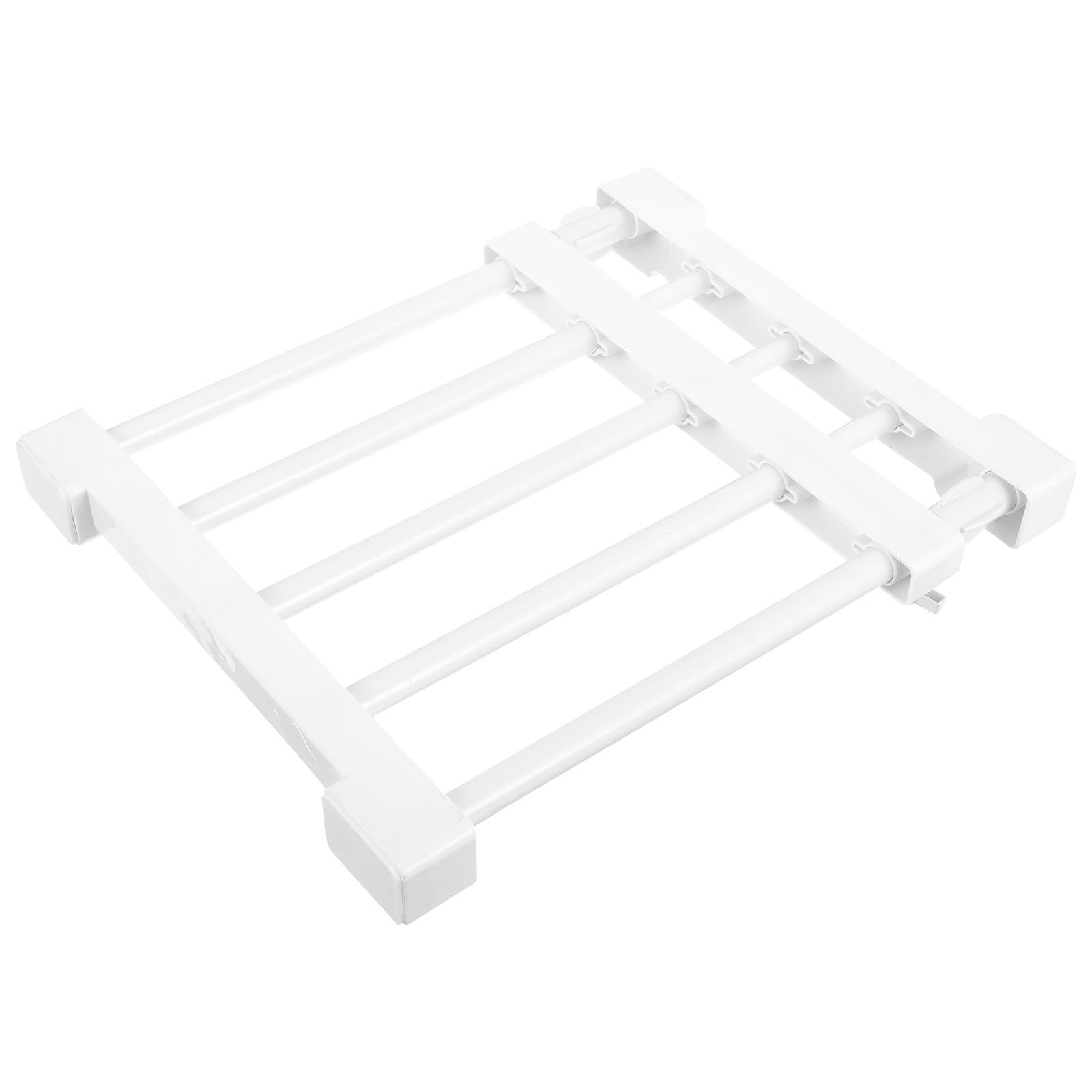 Estante de tensión sin clavos organizador desmontable de plástico y acero para cocina