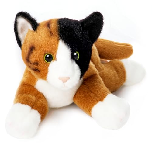 Image of Bearington Lil' Callie Stuffed Animal - 8 inch Posable Kitty Plush Stuffy with Soft Tricolor Fur and Weighted Inner Bean Bags - Adorable Calico Kitten Plushie Toy and Cuddly Gift for Kids and Cat Lovers