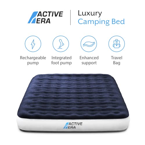 Active Era Luxury Camping Air Mattress With Built In Pump - Queen Air Mattress With Usb Rechargeable Pump, Travel Bag - Air Mattress For Tent Camping #TOP1