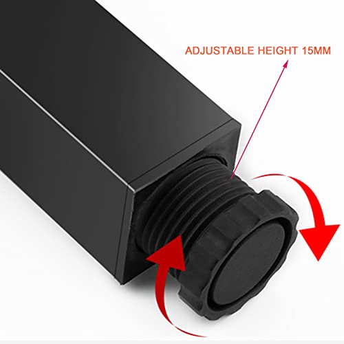 Patas de muebles ajustables de metal negro con tornillos para sofás (4 uds) 4