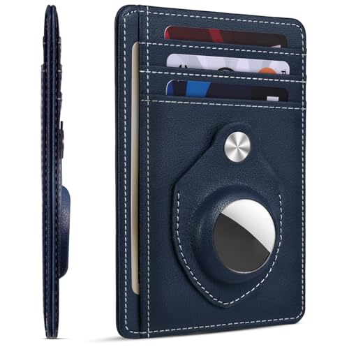 RUNBOX Slim Minimalist Front Pocket Air Tag Holder Wallet for Men, RFID Blocking Card Holder Mens Wallet Gifts for Men Dad