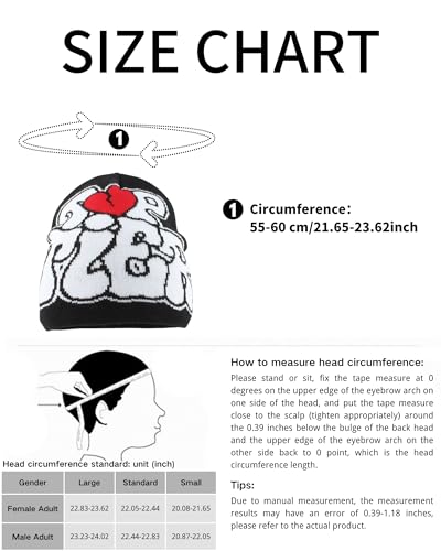 Image of yolrdiw 4 Pieces Y2k Beanie Letter Graphics Knitted Hat Winter Warm Skull Cap for Women Men