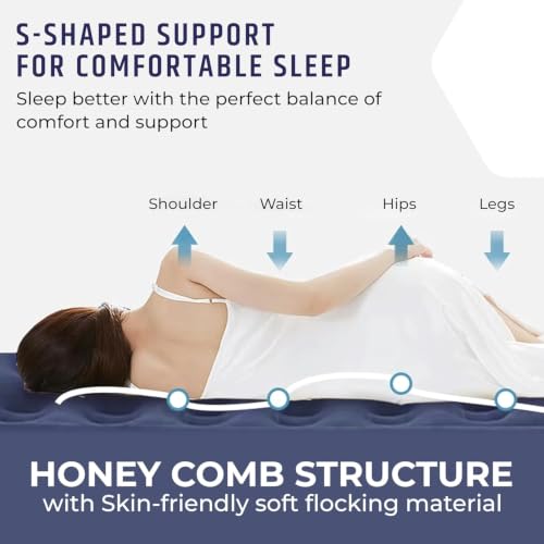 Image of Robustt 32 Holes Twin Size Air Bed with Air Pump | Quick Inflatable - Blow Up Mattress Air Bed Portable Waterproof Air Mattress for Hiking, Travel, Outdoor and Home