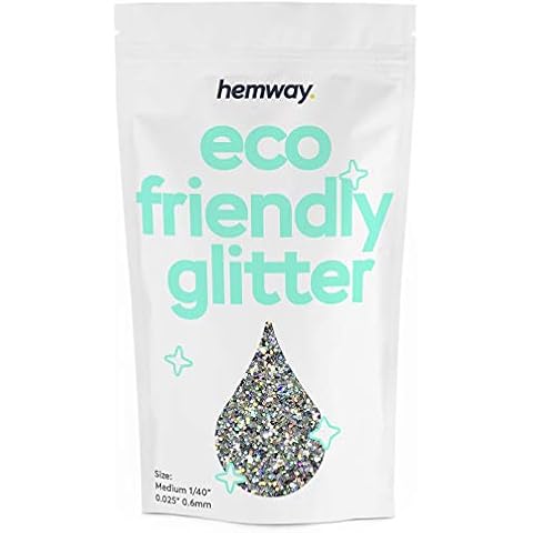 Hemway Biodegradable Glitter - Silver Holographic Cover