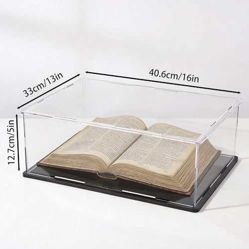 Image of Acrylic Display Case for Collectibles and Toys, Versatile Clear Acrylic Display Box with Black Base for Showcase and Displaying, 16x13x5-inch