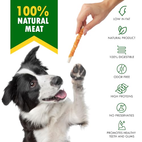 Image of Beloved Pets Dog Treats & Long Lasting Rawhide Chews Wrapped Chicken - Pet Bones Sticks for Large, Medium & Small Breeds - Aggressive Chewers Snacks - Puppy Toys Treats
