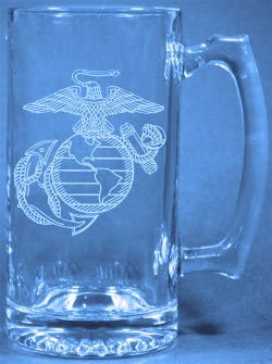 Blingforfun US Marines Etched, 25oz Sports Beer Mug