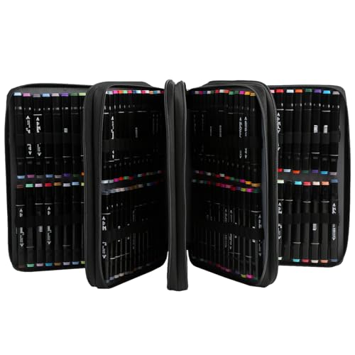 Image of Marker Pen Organizer Case 224 Slots w /Handle & Shoulder Strap