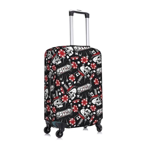 Vintage Skull Casino Print Washable Luggage Cover - Fashion Suitcase Protector Fits 18-32 Inch Luggage3