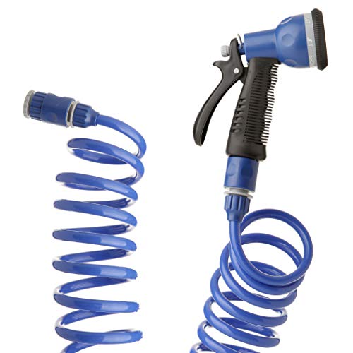 TATAY Spiralschlauch-Set 10 m mit UV-Schutz-Kunststoffzubehör, ideal für Terrassen und kleine Gärten.