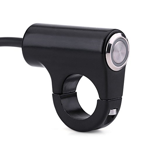 Commutateur de Commande de Guidon, Keenso Interrupteur de Guidon de Moto 7/822mm Bouton-poussoir en Alliage d'Aluminium Interrupteur à Bascule Universel(A)