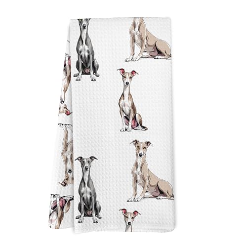 Yorhifa Greyhound Gifts Kitchen Towels, Italian Greyhound Gifts for Women Dish Tea Towels for...