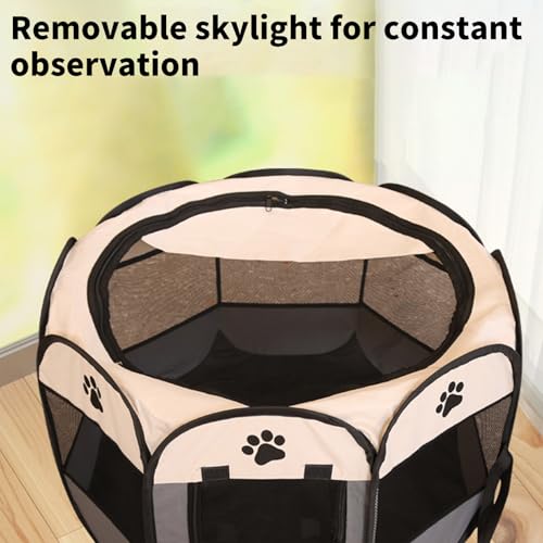 Welpenauslauf, Welpenlaufstall, Laufstall Hund, Katzengehege, Hundelaufstall für Wohnung, Welpenauslauf Indoor, Laufstall Katze, Hasengehege, Kaninchengehege, (grau, 74x74x43cm, 6)