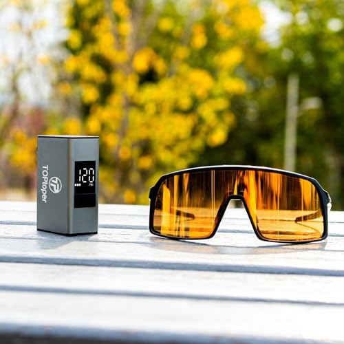 TOPtoper Mini bomba elétrica para bicicleta com medidor de pressão - Bomba de pneu de bicicleta port