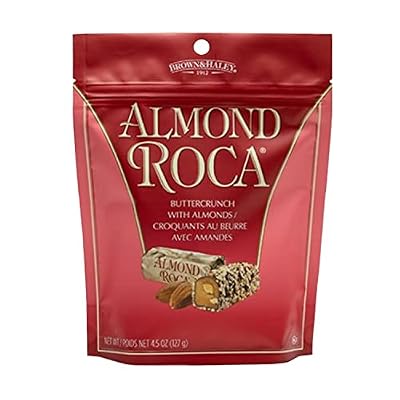 Almond Roca Pack of 3 Stand-Up Pouches - 4.5oz Individually Wrapped Chocolate Candy - Classic Buttercrunch Toffee with Almonds - Gluten Free, Kosher, Chocolate