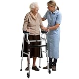 ulafbwur Folding Rollator Walker, Upright Walker for Seniors, Heavy Duty Stand Up Walkers for Seniors with Armrest, Foldable Stand Up Walkers for Senior, Handicap & Disabled Black