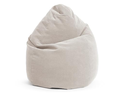 SITTING POINT only by MAGMA BeanBag COMODO XXL Sitzsack mit Plüsch aus 100{aa96db6c41a69e9670839ba6993ceae95084939e71b8263b36ea8bd7163e02f0} Polyester - 80x130cm, Hülle waschbar, Oeko-TEX Standard-Zertifiziert, natur
