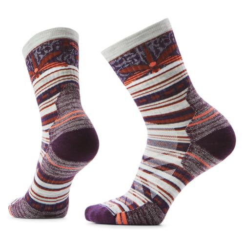 Smartwool Womens Hike Targeted Cushion Dragon Stitch Mid Crew Socks Ash Small