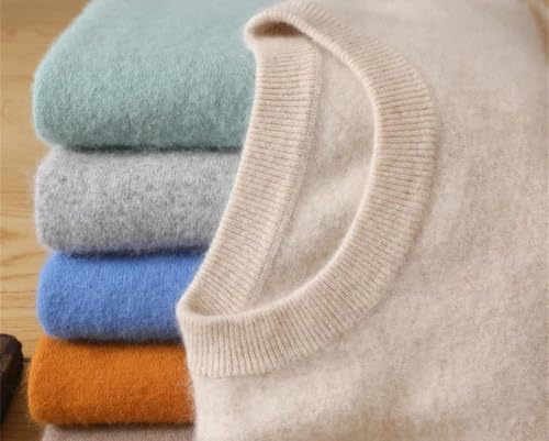 Men's 100% Mink Cashmere Sweater Crewneck Pullover Warm Winter Knit Jumper Long Sleeve Casual Tops2