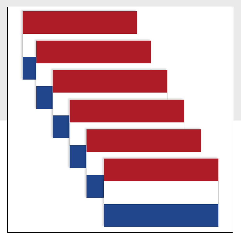 Packwith Netherlands Flag Window Sticker Pack Of 6 (50 X 33Mm) Waterproof Nld Flag Labels For Ipad Bike Helmet Packwith® #P1065