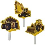 Construction Zone Party Pick Cupcake Decorations (12 ct)