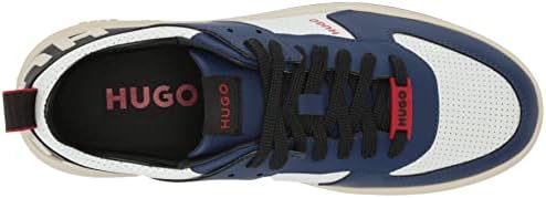 HUGO Full Canvas Lace up Sneaker Berry Blue | Image 4