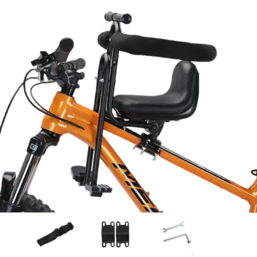 Rhljgbs 2025新 自転車チャイルドシート/自転車前用の子供のシート/折りたたみ式 幼児用自転車シート/該当する年齢:1歳(12か月)から6歳(72か月)の子供、身長120cm未満、取り外し可能な子供用自転車シートはマウンテンバイクに適している (
