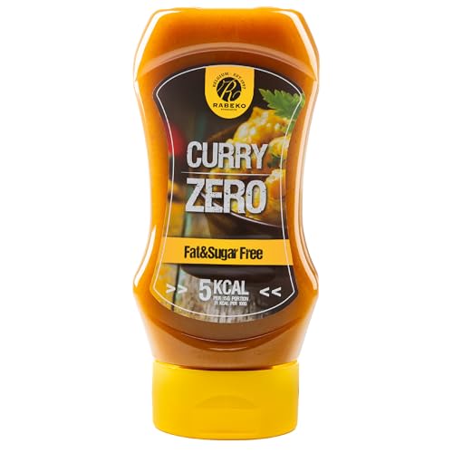 Rabeko Zero Sauce - Curry, 1 x 350ml - produits sains faibles en glucides avec moins de calories et moins de matières grasses pour salades, frites, hamburgers - sans...