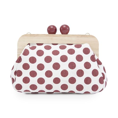 Image of Caprese Mindy Clutch, Small | Versatile Clutch for Women with Adjustable & Detachable Straps, Push Lock Closure | Stylish Clutch | Perfect for Parties, Weddings & Special Occasions (Red)