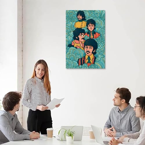 LUISAS Poster décoratif sur toile avec groupe de rock vintage The Beatles – 30 x 45 cm - Les Beatles, Paul McCartney, John Lennon, RIngo Starr, George Harrison LUISAS Poster décoratif sur toile avec groupe de rock vintage The Beatles - 30 x 45 cm – Image 6
