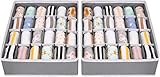Joyoldelf Organizador Cajones Divisores Paquetes Textil ,Organizador Armario 24 Celdas Plegable Ropa Interior Cajas de Almacenamiento para almacenar Calcetines, Bufandas, Sujetador (2 Paquetes)