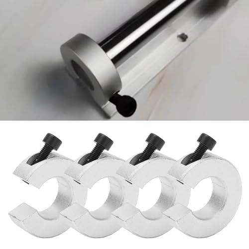 Linearer Wellenkragen Set, 20mm CNC-Schienenstoppkragen aus Aluminium, 4 Stück Einstellbare Fixierungsringe mit M4-Schraube, SBR20 Verriegelungsklemmen