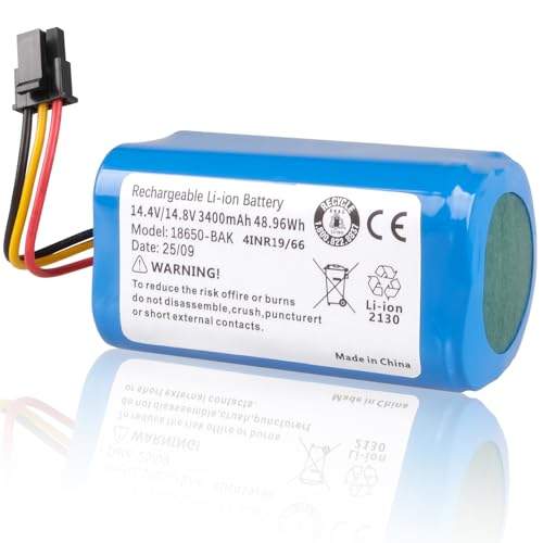 14,4V 3400mAh Batteria di Ricambio Compatibile con 360 S5 S7 S7 Pro T90 X9 Robot Aspirapolvere